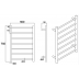 Heated Towel Rail Round 7 Bar 750Hx500Wx120D - Chrome